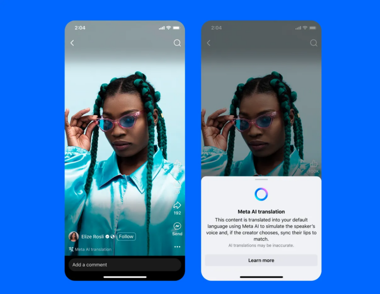 Теперь Meta AI автоматически переводит и дублирует видео
