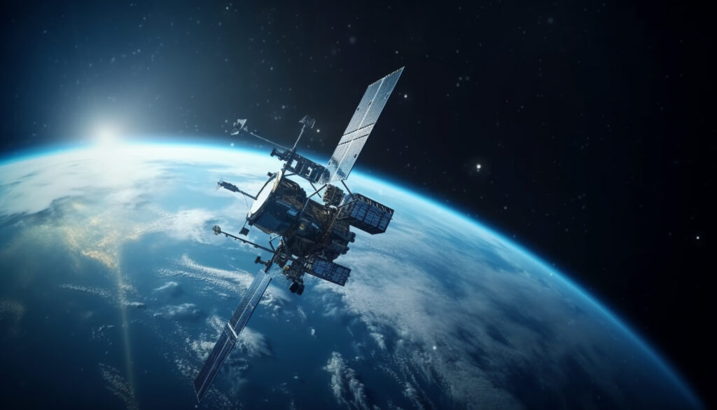 Starlink в Кыргызстане: цена, подключение и перспективы 2 spaceship orbits planet surveilling alien discovery outer space generated by ai 1 1024x585 1