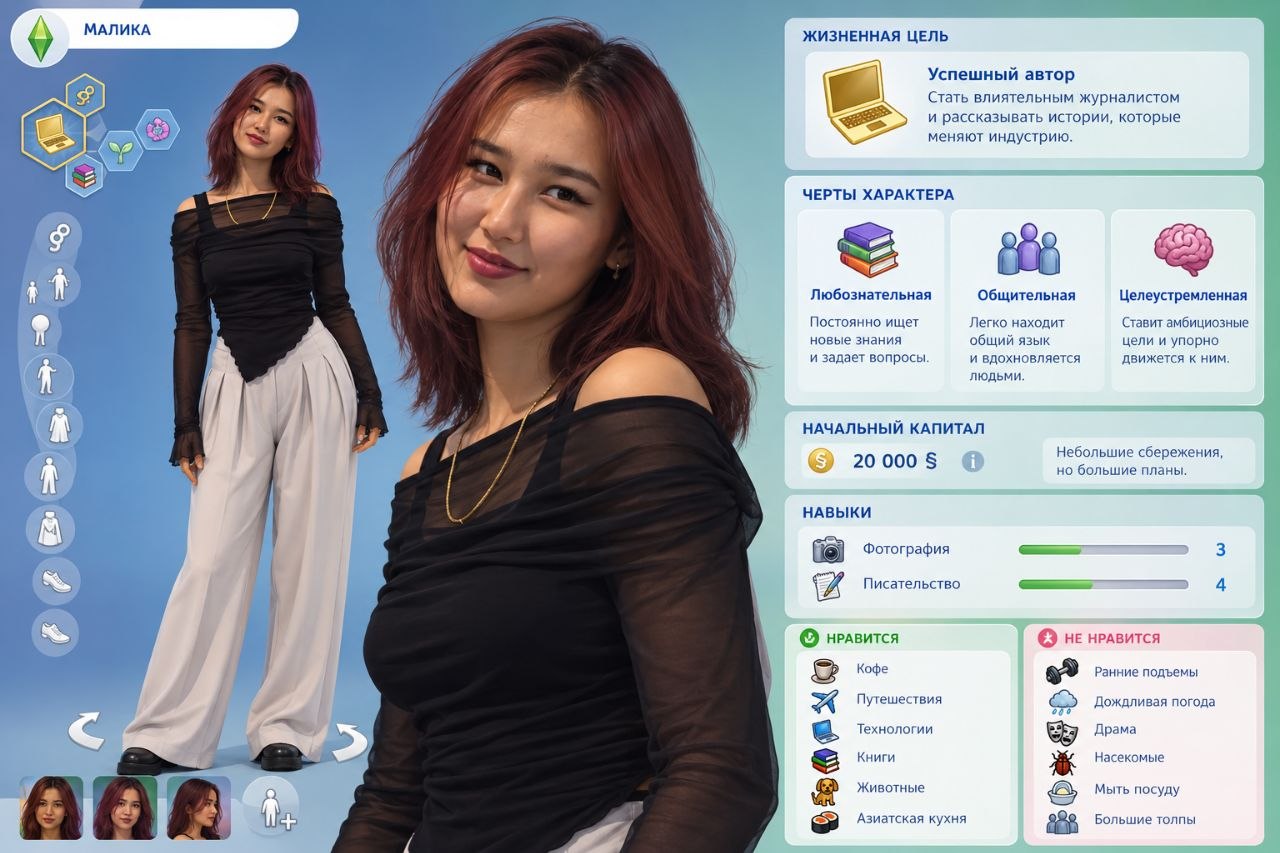 Промт для создания персонажа в стиле The Sims 4 по фотографии 3 photo 2026 09 30 15 39 30