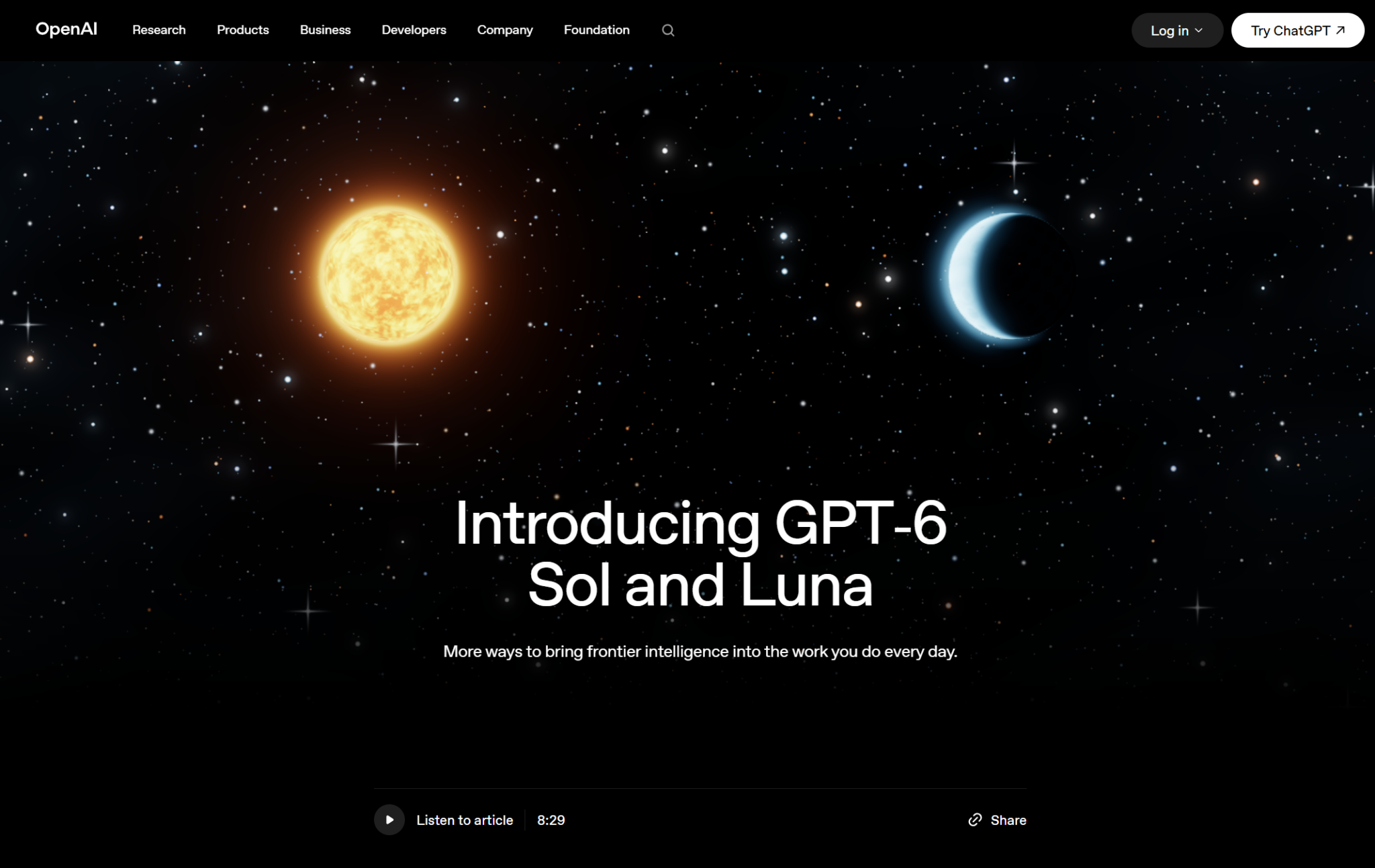 OpenAI представила GPT-6 Sol и Luna для программирования с дешевым API 12 snimok ekrana 2026 09 23 101103