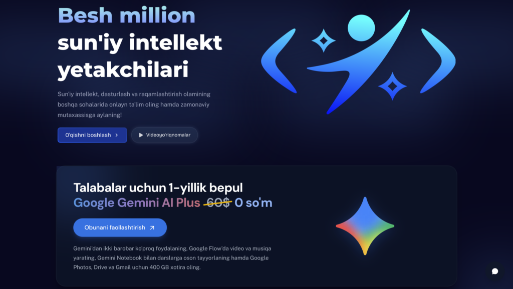 Студенты в Узбекистане смогут пользоваться Google Gemini AI Plus бесплатно 2 snimok ekrana — 2026 10 10 v 10.34.31